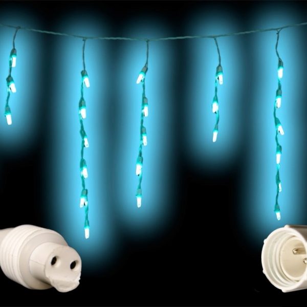 70L M5 LED Icicle Lights, Cool White WW Coaxial Plug