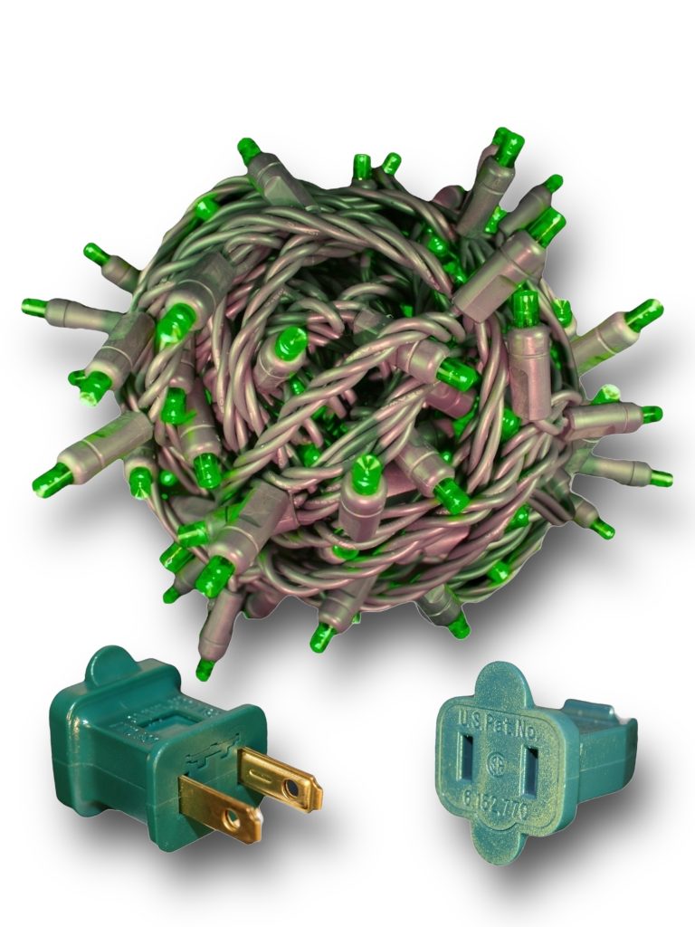 70 5mm Green LED Christmas Lights 4"