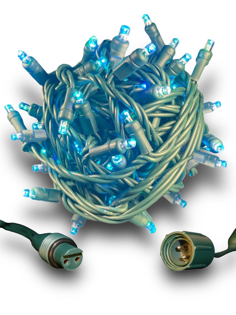 70 5mm Cool White LED Christmas Lights 4" spacing GW