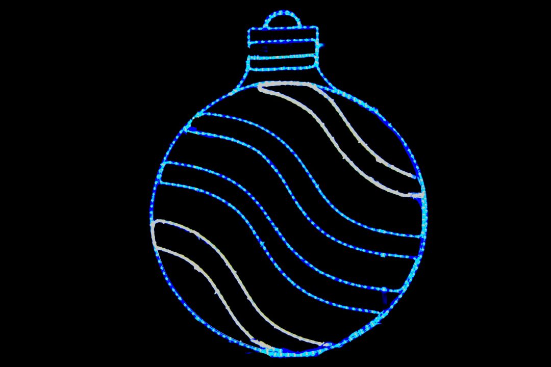 137-a LED 54" Blue and White Ornament Wireframe Motif Yard Decoration