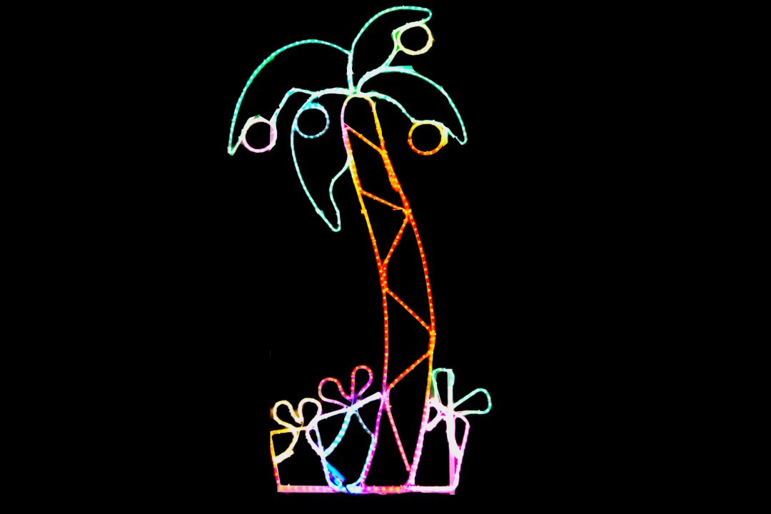 138-a 6ft Christmas Palm Tree Wireframe Motif Yard Decoration