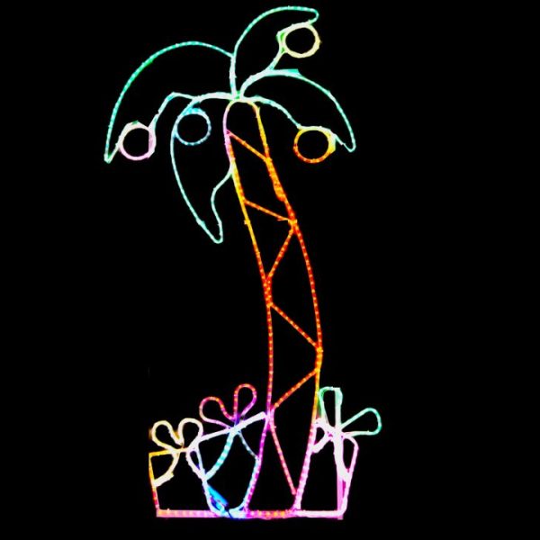 6ft Christmas Palm Tree Wireframe Motif Yard Decoration