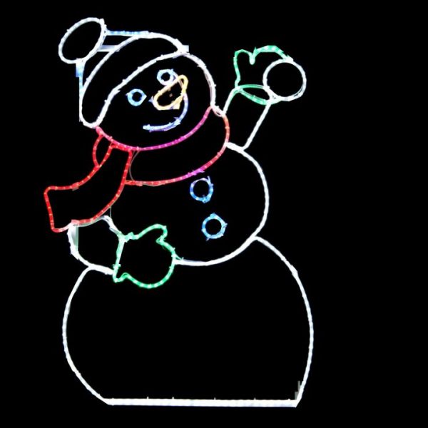 Large LED Snowman Wireframe Motif Yard Decoration