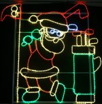 Large Golfing Santa Wireframe Motif Yard Decoration