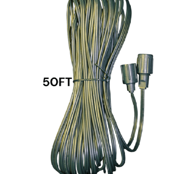 Holiday Waterproof Coaxial extension cord 50ft Green wire