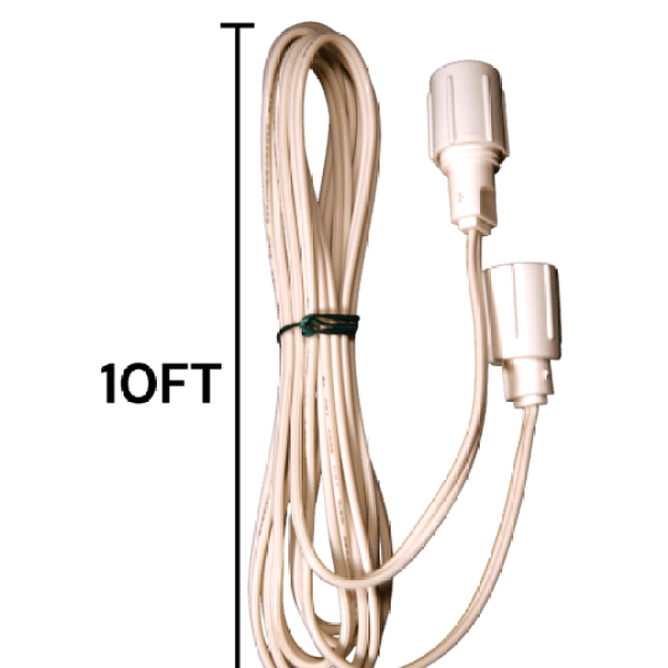 Christmas Coaxial extension cord 10ft White Wire