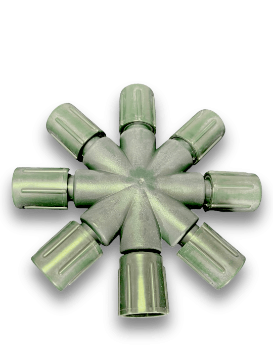 121 new green 8 -way coaxial splitter. watertight design for holiday lights