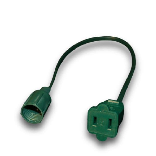 Coaxial light Convert cord to connect standard plug lights