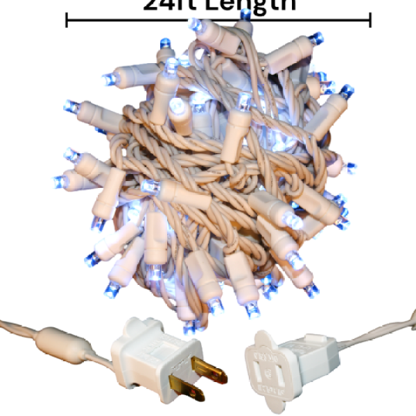 Cool White LED Christmas Lights Standard Plug